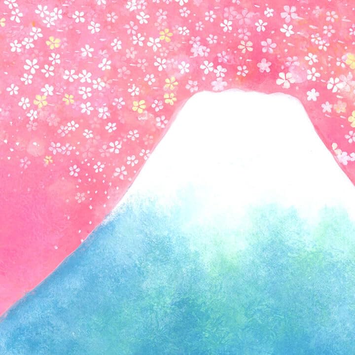 Amazon.co.jp: 絵画 富士山の絵 花 「歓びの空へ」 山の絵 玄関 風水